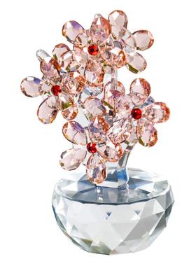 高档特价新摆品水玄晶梅花件艺 办公室家居客厅关橱窗装饰花花摆