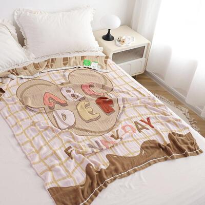 季四层薄AIB可款竹纤维冷感毯夏宝宝纱爱卡通布盖毯午睡婴儿毛巾