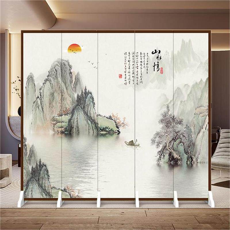 屏风隔断客厅2025新款家用入户正对门可移动折叠遮挡帘山水办公室