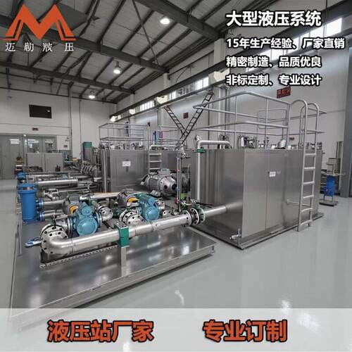 迈勒工厂定做大型成套液压系统30~70KW伺服油压泵站站
