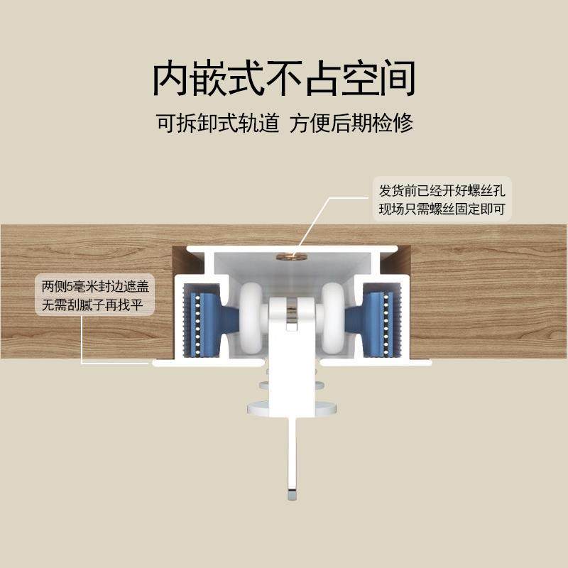 内嵌式专用电动窗帘轨道隐藏式开槽嵌入轨无刷静音电机封边尚飞轨