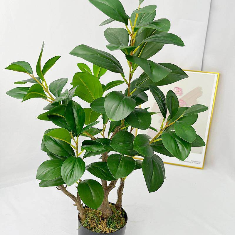 仿真植物豆瓣叶室内装饰落地摆件家居装饰假叶子绿植墙盆景