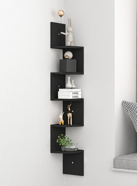 墙角置物架墙上免打孔悬空壁挂墙面拐角厨房卧室三角多层收纳