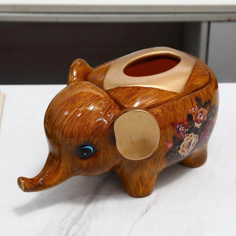 北欧客厅纸巾盒餐厅创意抽纸盒家用桌面茶几餐桌卧室可爱大象收纳