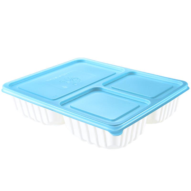 厂家1100ml一次性三格外卖打包盒3格饭盒多格便当盒塑料带盖餐盒