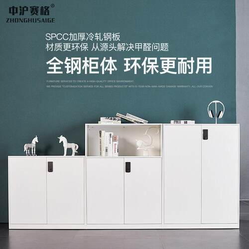 办公室落地文件码柜隔断组合矮制柜钢密锁柜SG-5113子组合推拉边