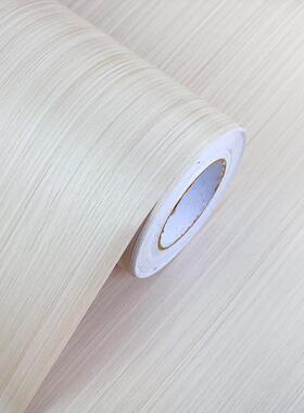 加厚白色直竖木纹贴纸门家具翻新防水pvc衣柜橱柜带胶自粘墙纸50