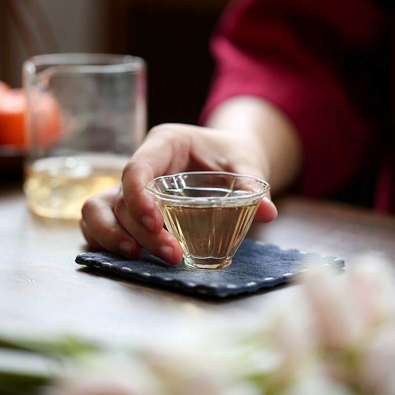 叶屿花瓣玻璃茶杯耐热斗笠小品茗杯主人杯功夫茶具女神杯个人单杯