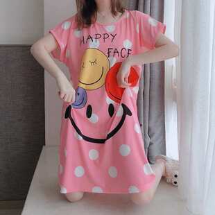多款 卡通连体睡裙女家居服厂家批发 图案跨境夏季 睡裙加肥宽松短袖