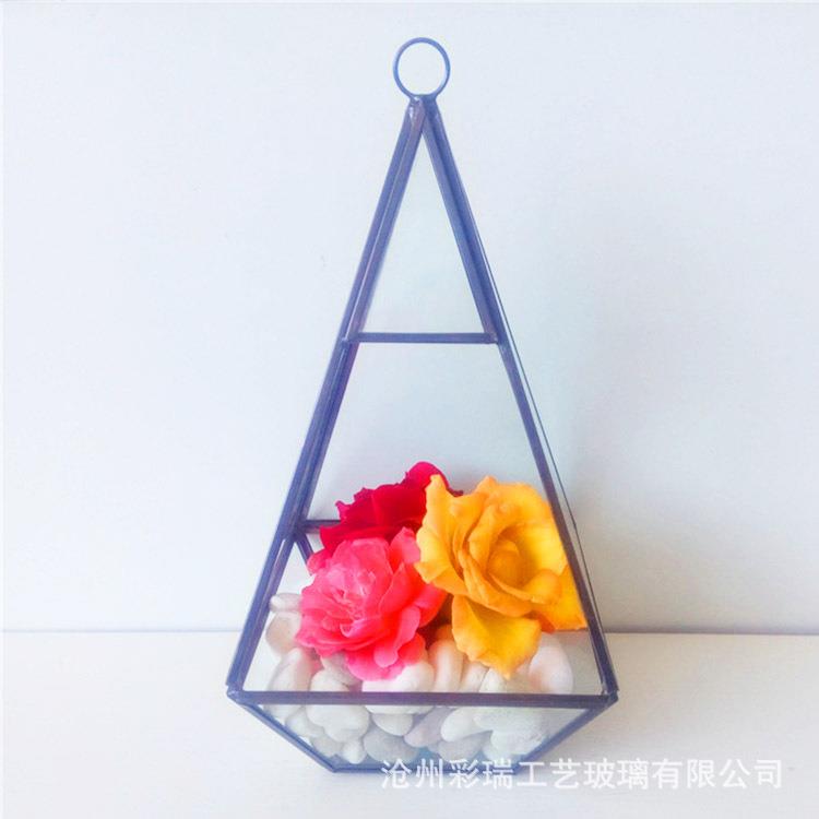 几何玻璃花房 家居装饰品 微景观玻璃房 瘦锥形玻璃花房