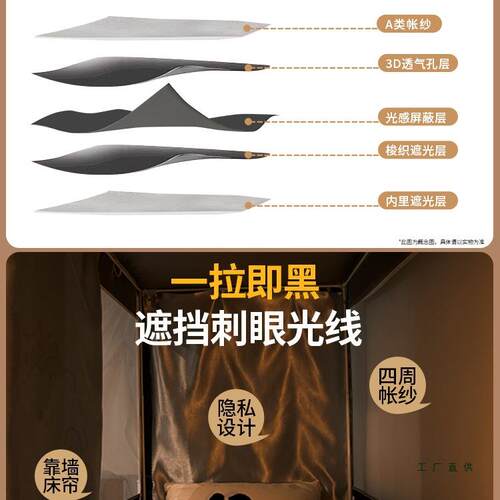 学生宿强遮光床一闭帘蚊帐体式202舍6年新F995HS68款上铺上下铺全