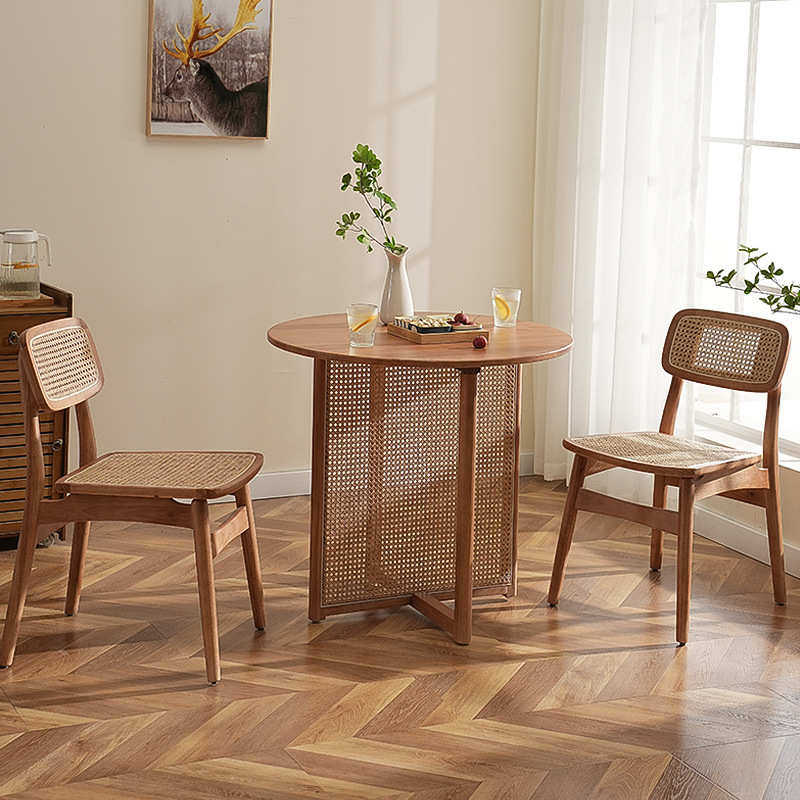 北欧实木藤编餐桌小户型家用圆形藤编餐桌椅民宿实木藤编桌椅组合,住宅家具,其它成套家具,淘宝优惠券,粉丝福利购,淘宝优惠卷