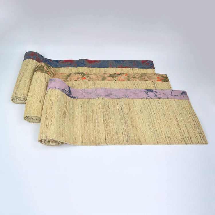 日式双层夏布拼接手工苎麻桌旗茶旗茶席桌垫隔热垫茶室装饰