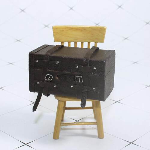 1：12复古格调皮箱迷你微缩模型摆件娃娃屋配件dollhouse场景L105