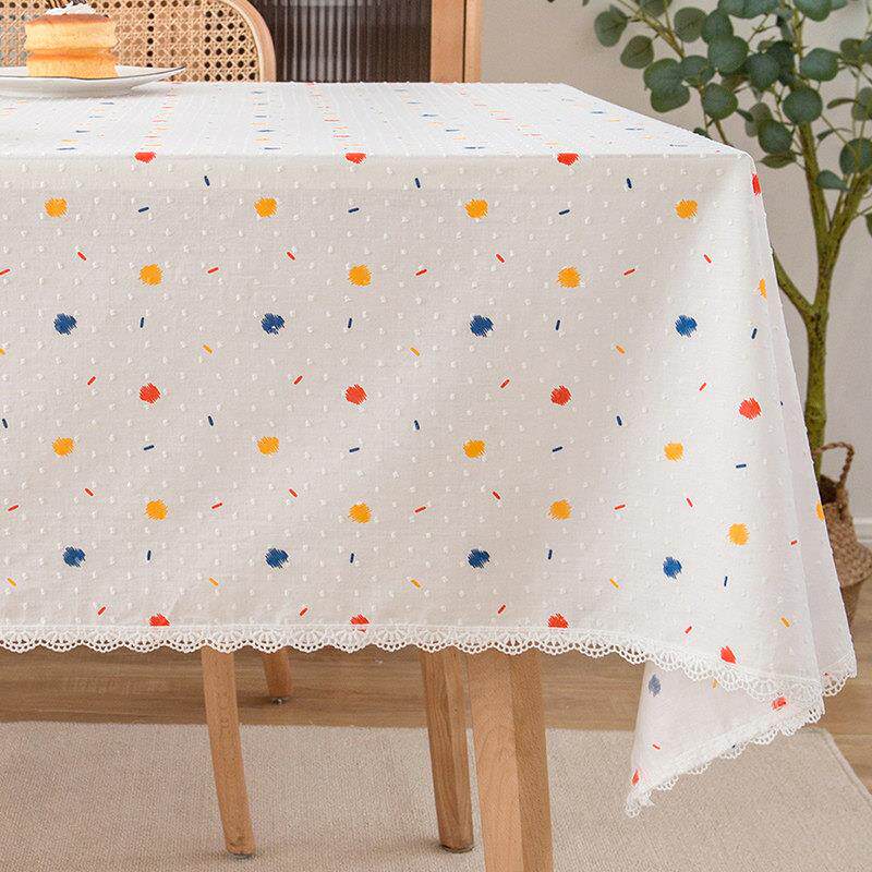 小清新彩色糖豆桌布餐桌布茶几布寝室洗衣机冰箱电脑盖布定做包邮