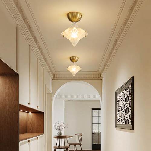 中古风入温简约星户星玻璃卧灯具室床头灯小吊灯创意馨玄关走廊过