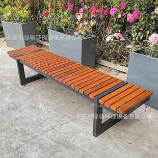 065户外锈钢园椅防不腐休闲庭靠院背座椅广场公室外小区长条凳