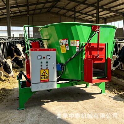立式轴搅草机牧区牛拌草料用搅料机10立方米全混合日粮制备机