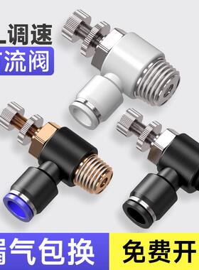 JSC气管快速接头可调速开 关调节阀节流阀气动气缸SL 6 8 01 02 M