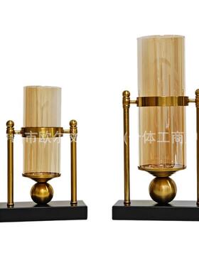 欧式铁艺花瓶居CIZ摆件仿真花璃样板间餐桌家式五金玻插美花客厅