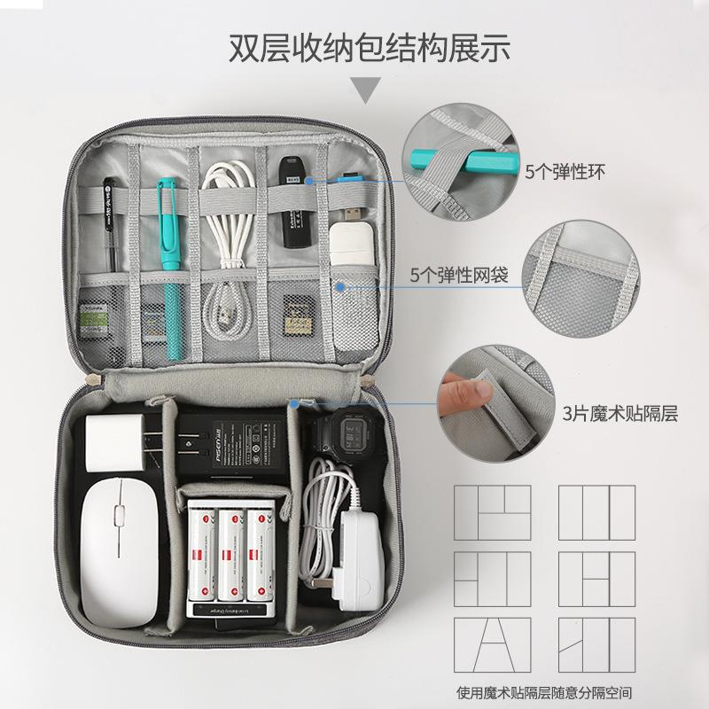 数据线旅收纳包耳机码收纳袋行/便携数化妆男女时尚多包层简约防