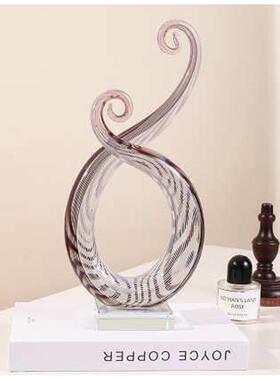 创意玻璃雕塑艺术摆件纯手工古法琉璃家居软装饰工艺品样板房装饰