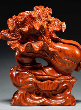 花梨公司店铺客厅白菜白菜送礼摆件木雕办公室乔迁红木开业装饰品