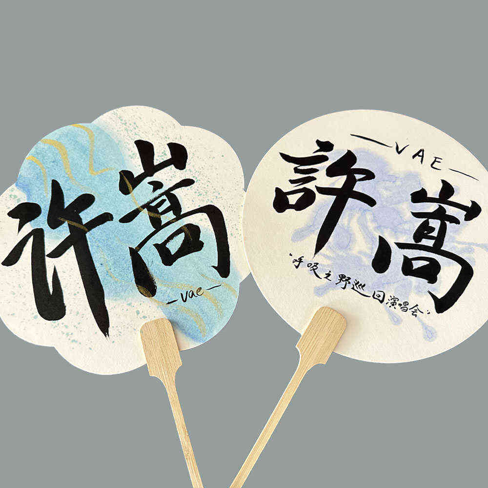 手写许嵩Vae演唱会呼吸之野应援扇子周边应援物团扇手持扇新国风