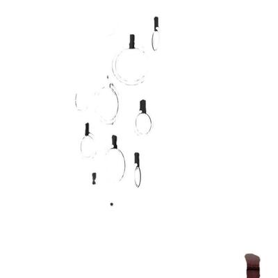 吊灯创意简约旋转楼梯复式楼客厅楼梯间现代别墅复式拉环长大气大