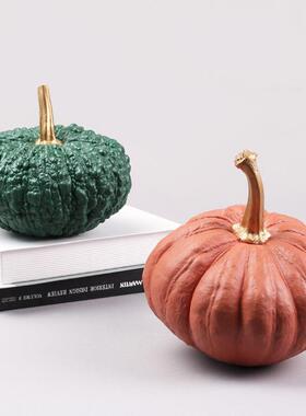 现代简创意摆件客视厅电柜家居饰品摆南瓜设书房样装板房南瓜约雕