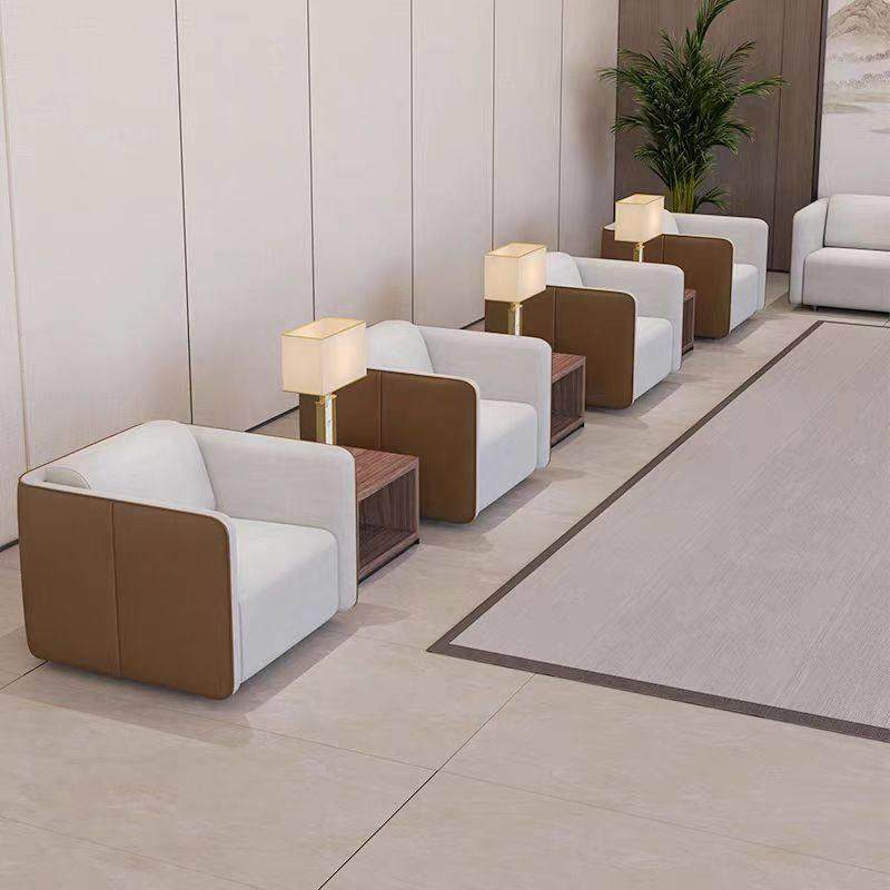 会议室单人沙发组合会客商务洽谈新中式布艺沙发实木办公贵宾接待,商业/办公家具,沙发,淘宝优惠券,粉丝福利购,淘宝优惠卷