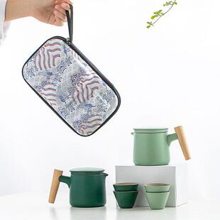 念云居 陶瓷便携式旅行茶具小套装快客杯泡茶壶茶杯户外喝茶装备