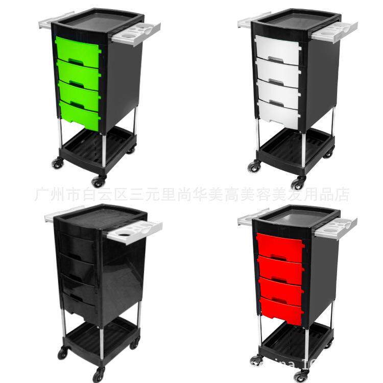 新款复古美发车发廊工具小推车理发店烫染发型师加固专用手推杠车
