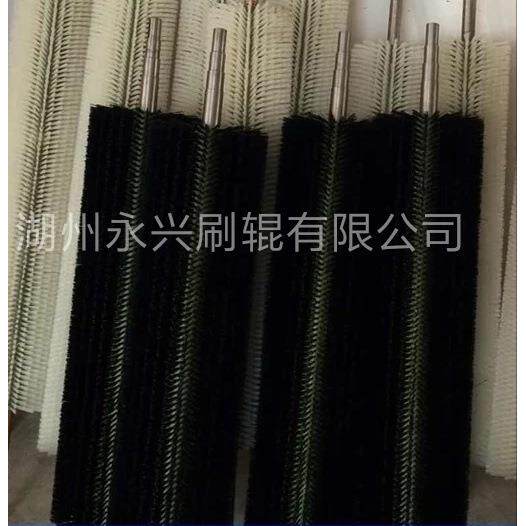 供应尼龙清洗刷 木地板抛光刷研磨毛刷辊 钢带缠绕滚动毛刷