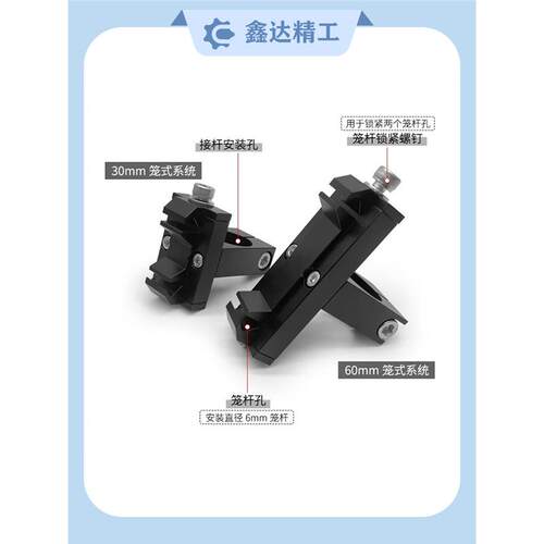 笼式系统接杆夹具座用于直径25mm/1英寸/1.5英寸不锈钢光学支撑杆