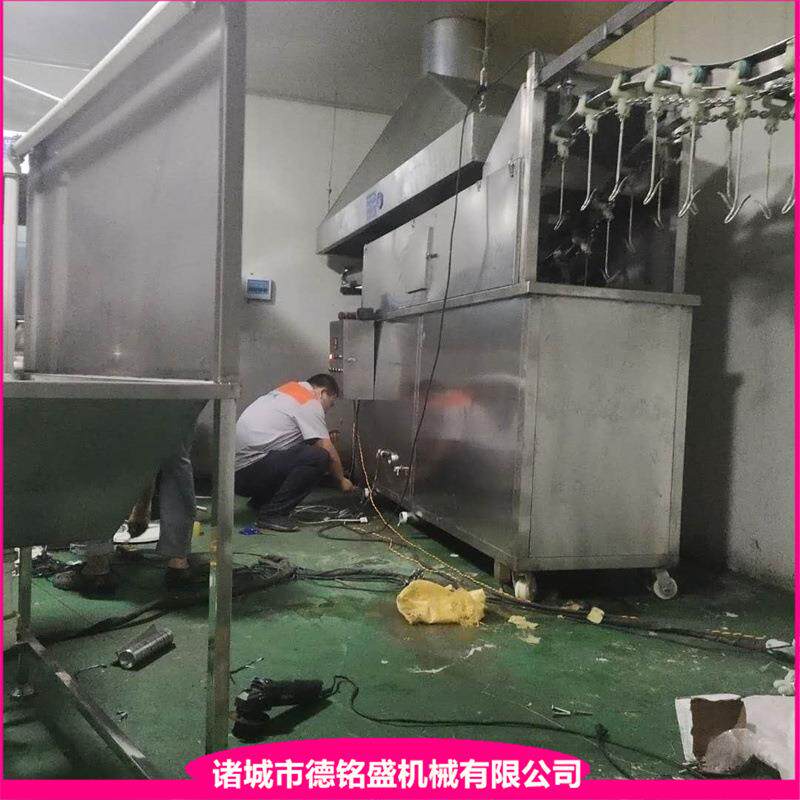油水混合式扒鸡油炸流水线 红烧肉电加热油炸机 接油盘鸽子油炸机