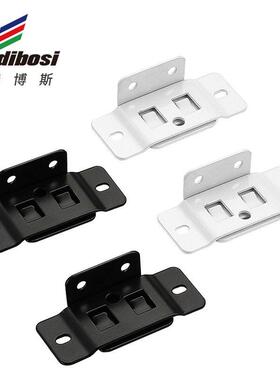 固定卡扣二合一插片 家具层板L形90度白色连接件 黑色支架五金件