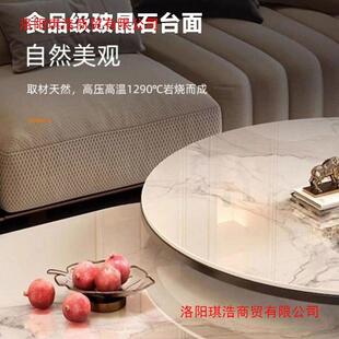 意式轻奢椭圆形玻璃茶几客家组用茶合96548水桌感大理厅石组合茶