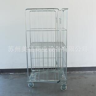 镀锌物流台车快递电商物流周转分拣推车折叠式金属笼车物料载货车