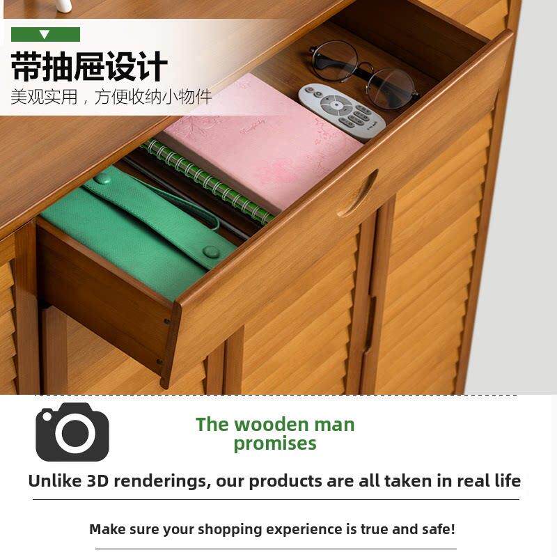 Bamboo multilayer shoe shelf rack shoe ark storage cabinet