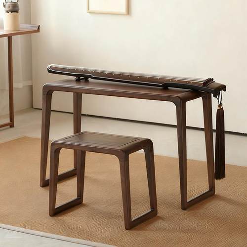 老榆木古琴桌琴凳新中式共鸣古琴专用桌实木简约国学书法桌小书桌