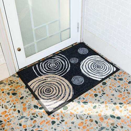 科洋玫瑰尼龙印花橡胶地垫 卧室客厅入户除尘防滑地毯Door Mat