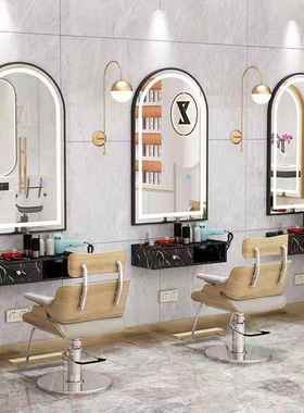 发廊网红化妆镜台一壁挂柜体镜台理镜发店烫染UVZ区LED镜美颜带灯