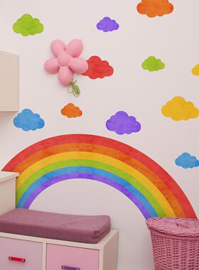BM6062-NL新款彩虹云朵墙贴客厅卧室儿童房家居装饰墙贴画自粘