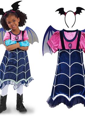 中大童cosplay表演服吸血鬼连衣裙发箍翅膀Vampirina女童cos服装