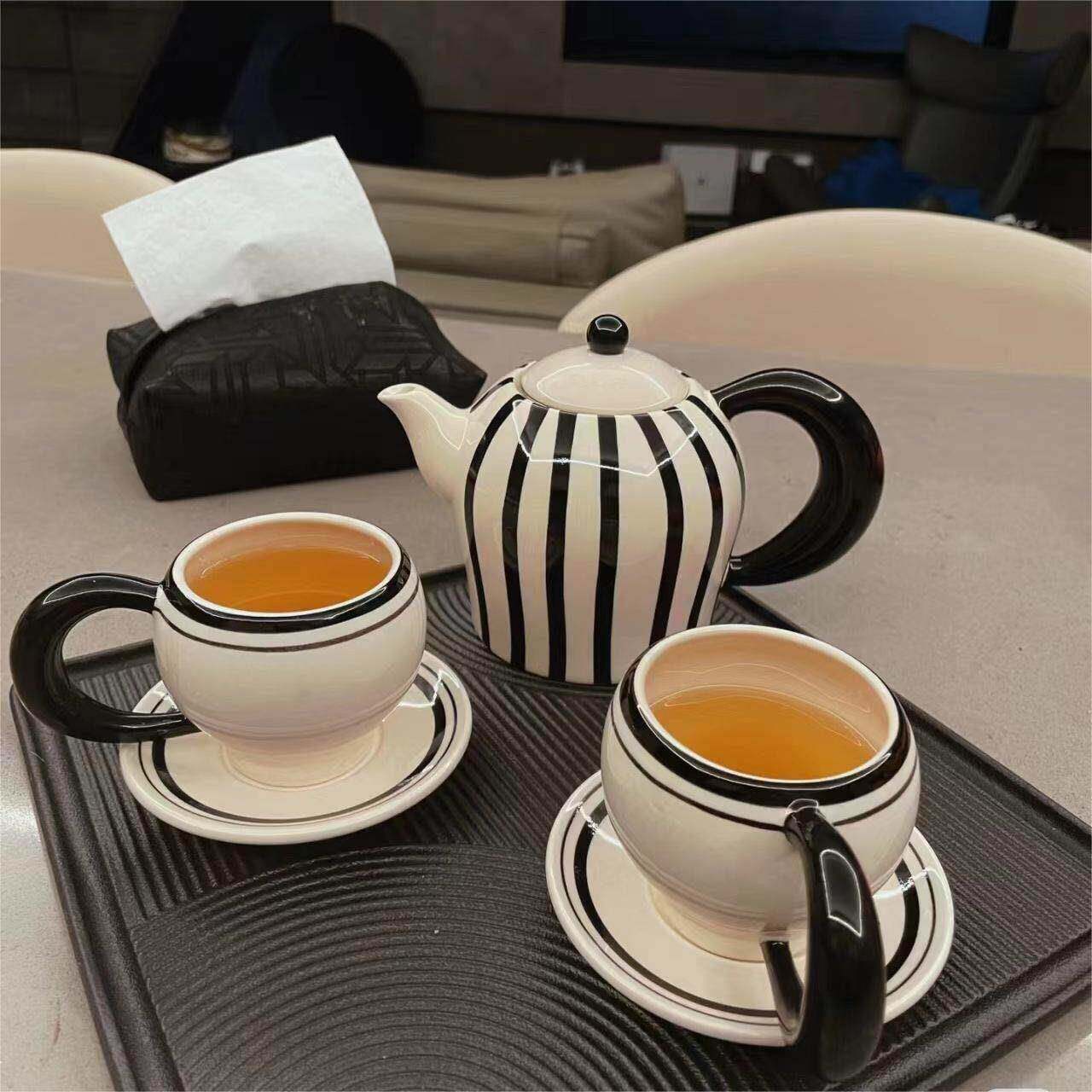 创意中古花茶具复古风家用冷水水壶套装下午茶情侣咖啡杯碟套装