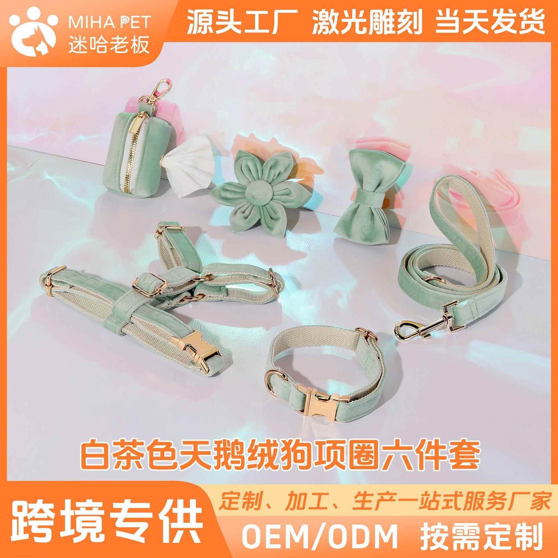 跨境宠物大狗牵引绳项圈套装小型犬中型犬垃圾包狗狗牵引绳胸背