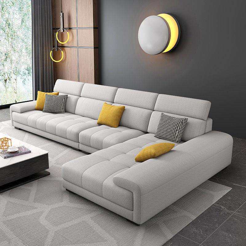 雪尼尔棉麻沙发简约现代布艺沙发小户型贵妃转角客厅组合棉麻面料