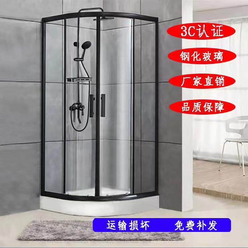 石型钻淋圆弧形淋浴房形弧不锈钢浴室干湿分离玻璃断整体隔卫生间
