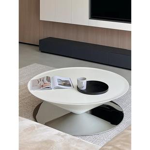 奈斯 覆古奶油风Float飞碟茶几家用设计师网红高级感圆形悬浮茶几